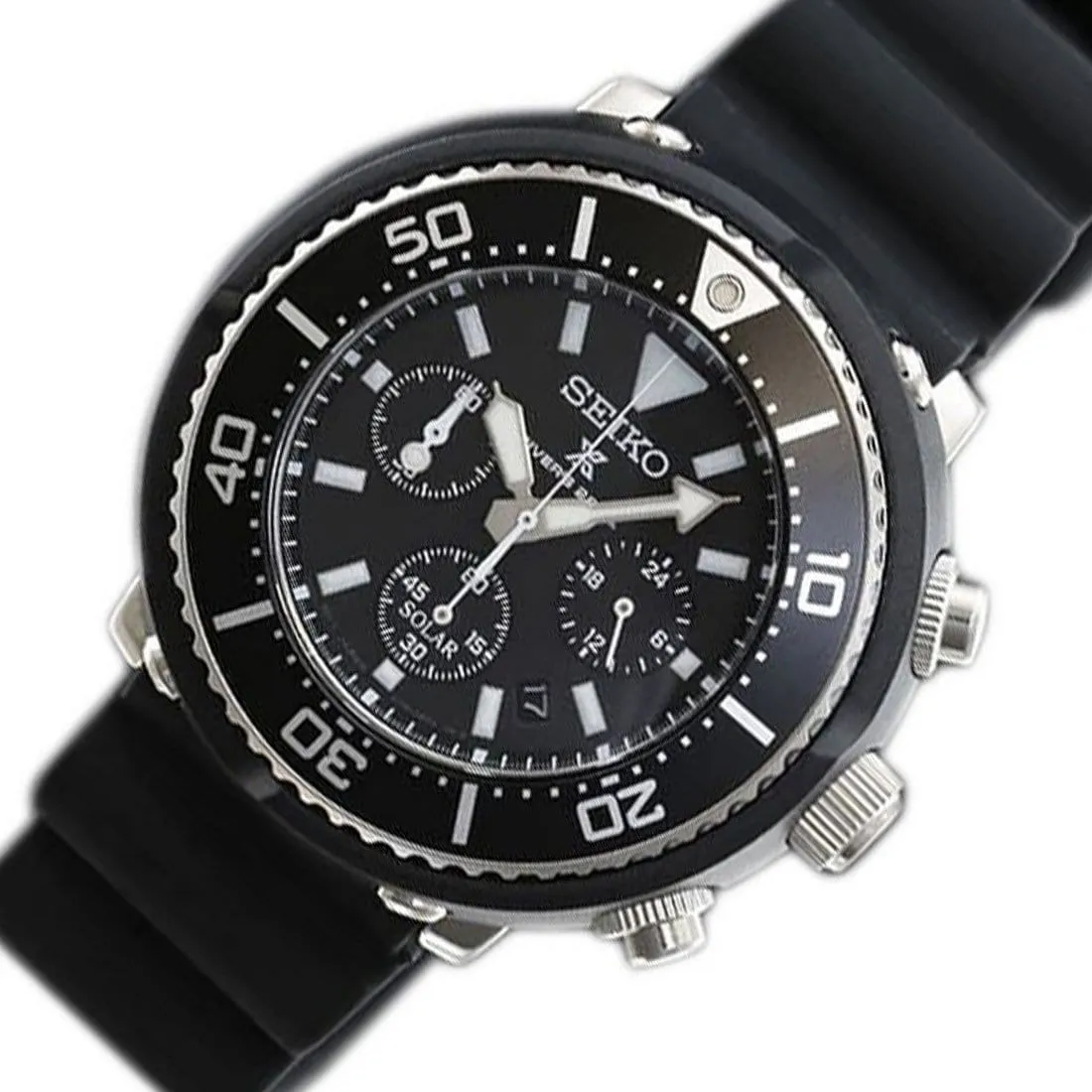 SBDL037 Seiko Prospex Solar 200M Rubber Strap Date Mens Dive Watch