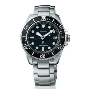seiko prospex solar divers black dial watch