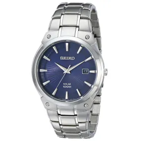 Seiko SNE323 Men's Core Solar Blue Dial Steel Bracelet Power Reserve Watch