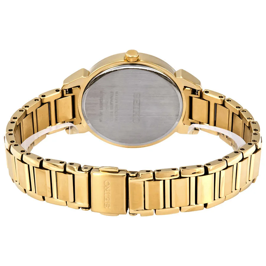Seiko Solar Swarovski Crystal Mother of Pearl Ladies Watch SUT330