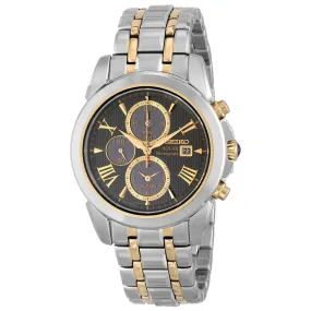 Seiko SSC194 Men's Le Grand Sport Solar Chronograph Grey Dial Two Tone Steel Alarm Watch