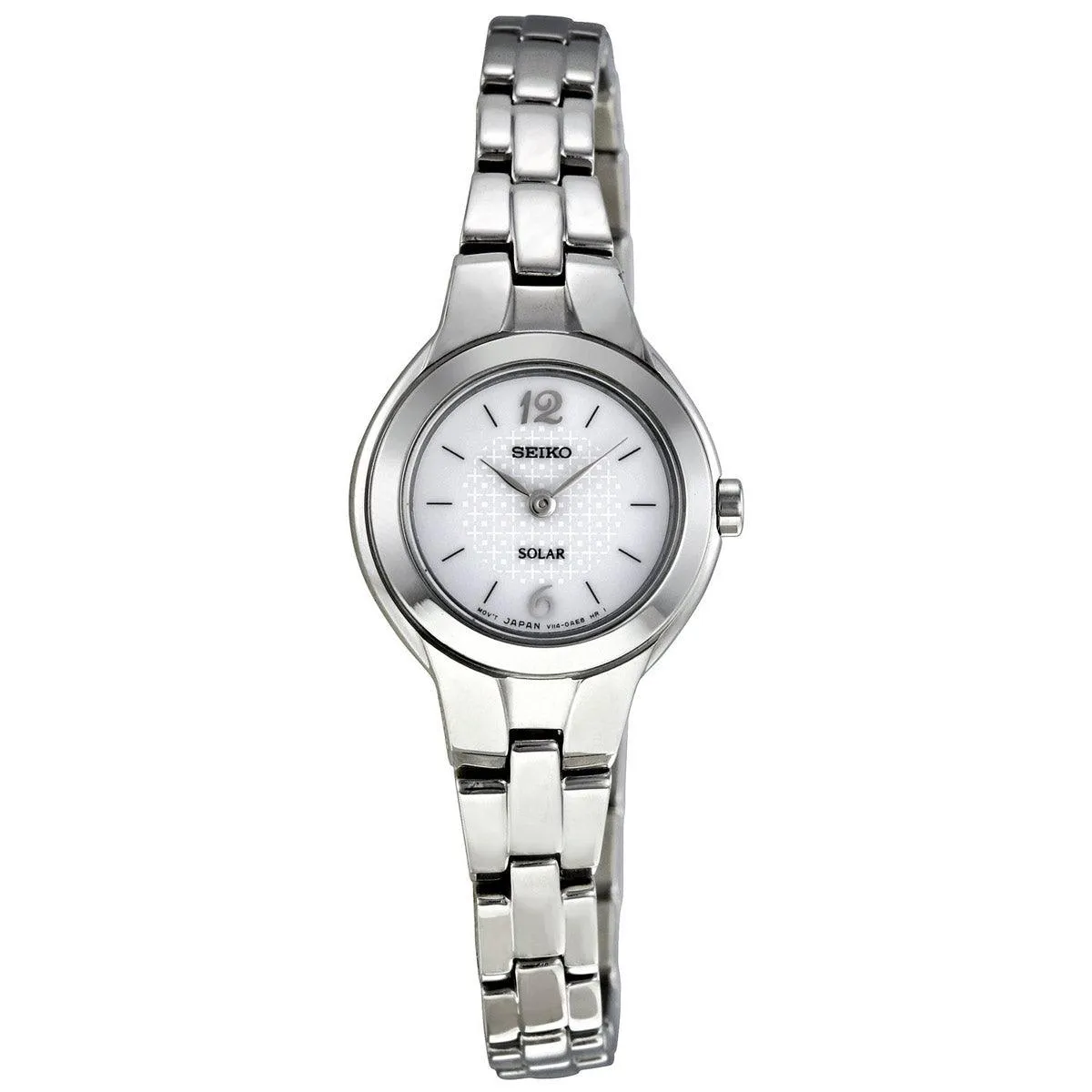 Seiko SUP023P1 Women's Dress Solar Silver Dial Steel Bracelet Watch