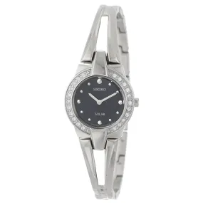 Seiko SUP205 Women's Tressia Solar Black Dial Stainless Steel Quartz Watch