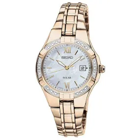 Seiko SUT070 Women's Solar MOP Dial Gold Plated Steel Watch
