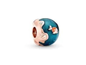 Shimmering Ocean Waves and Fish Charm- Mixed Enamel & Clear CZ - PANDORA - 789004C01