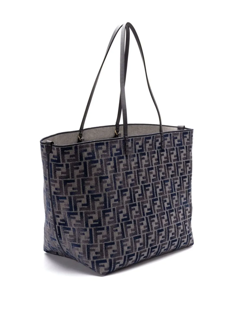 SHOPPER BAG ROLL LARGE IN DARK BLUE FF CHENILLE