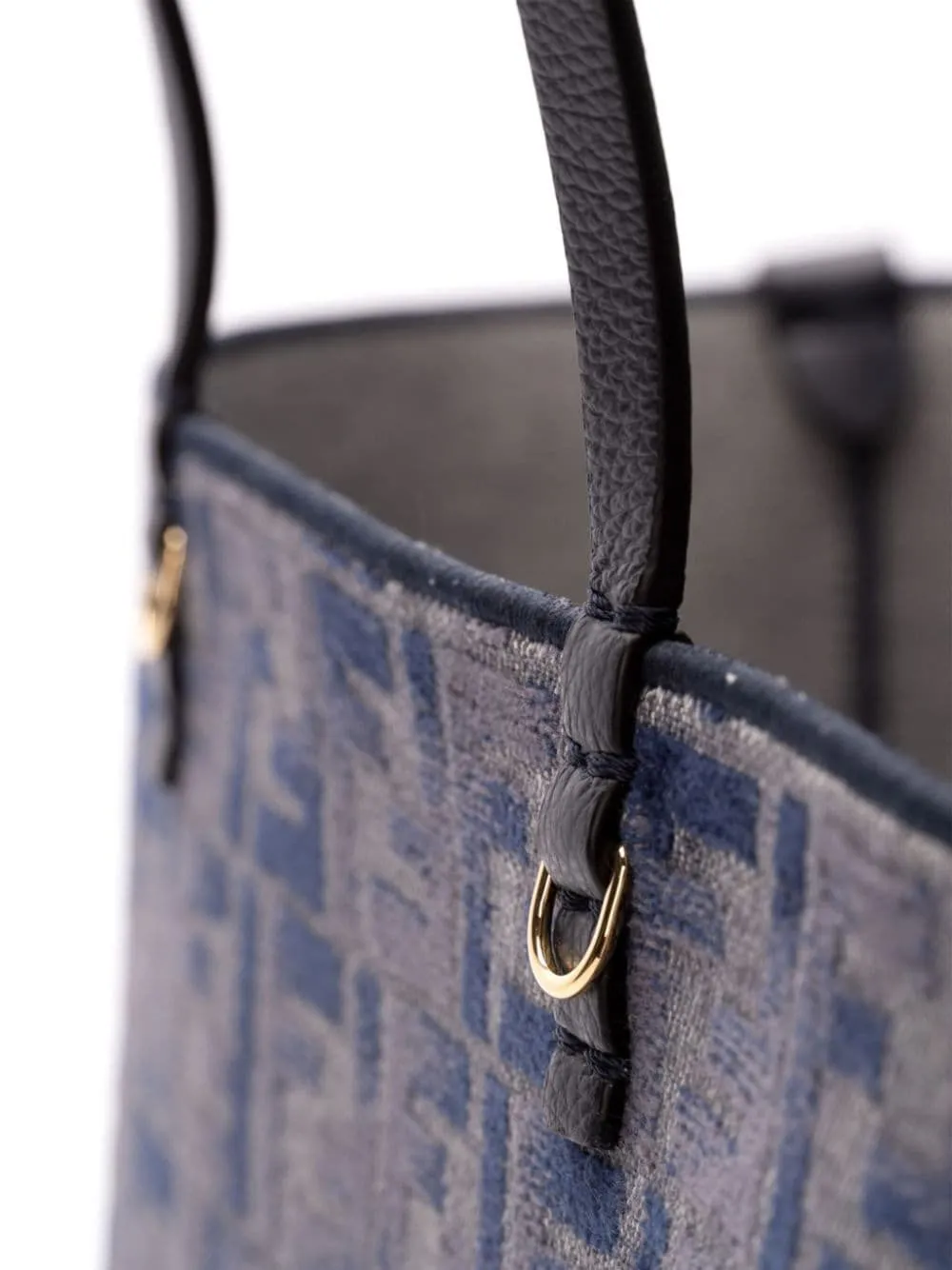 SHOPPER BAG ROLL LARGE IN DARK BLUE FF CHENILLE
