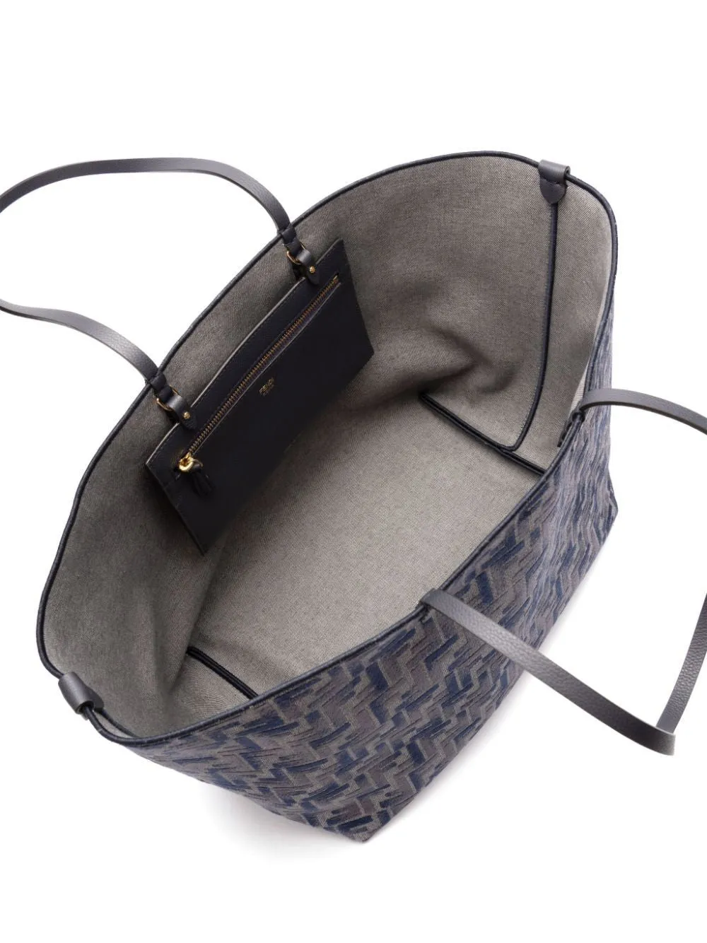 SHOPPER BAG ROLL LARGE IN DARK BLUE FF CHENILLE