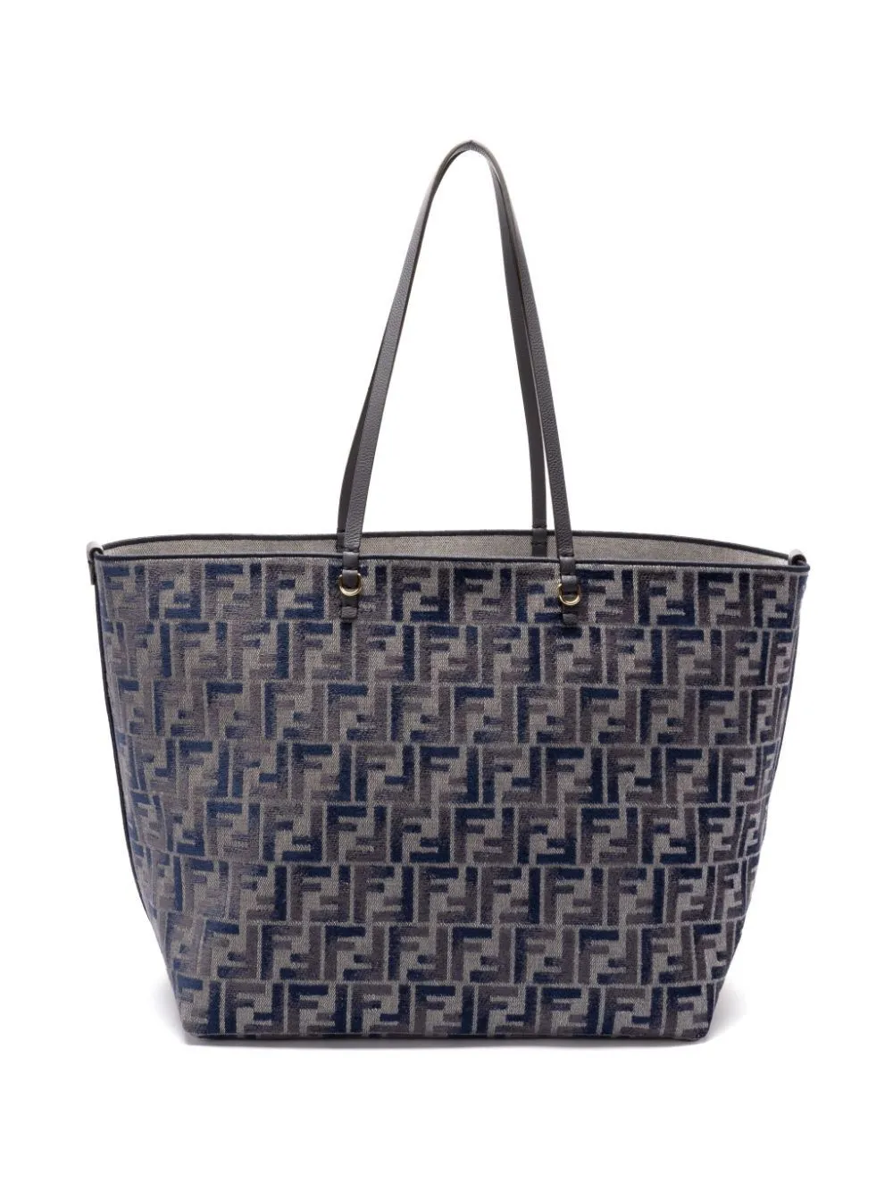 SHOPPER BAG ROLL LARGE IN DARK BLUE FF CHENILLE