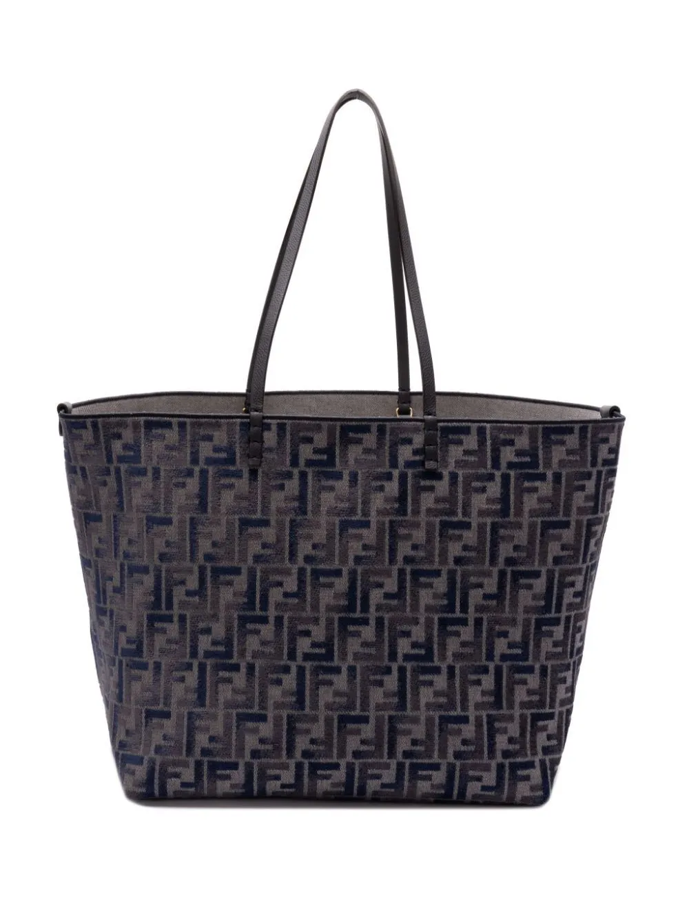 SHOPPER BAG ROLL LARGE IN DARK BLUE FF CHENILLE