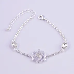 Silver & Crystal Trinity Love Knot Bracelet
