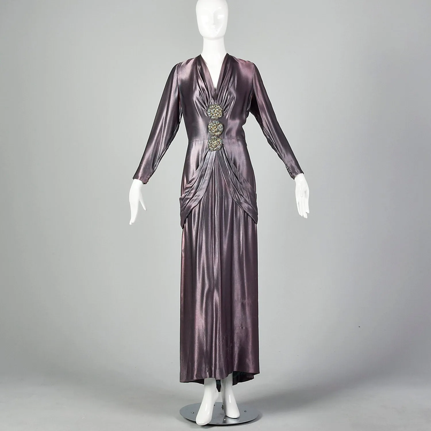 Small 1930s Iridescent Purple Gown