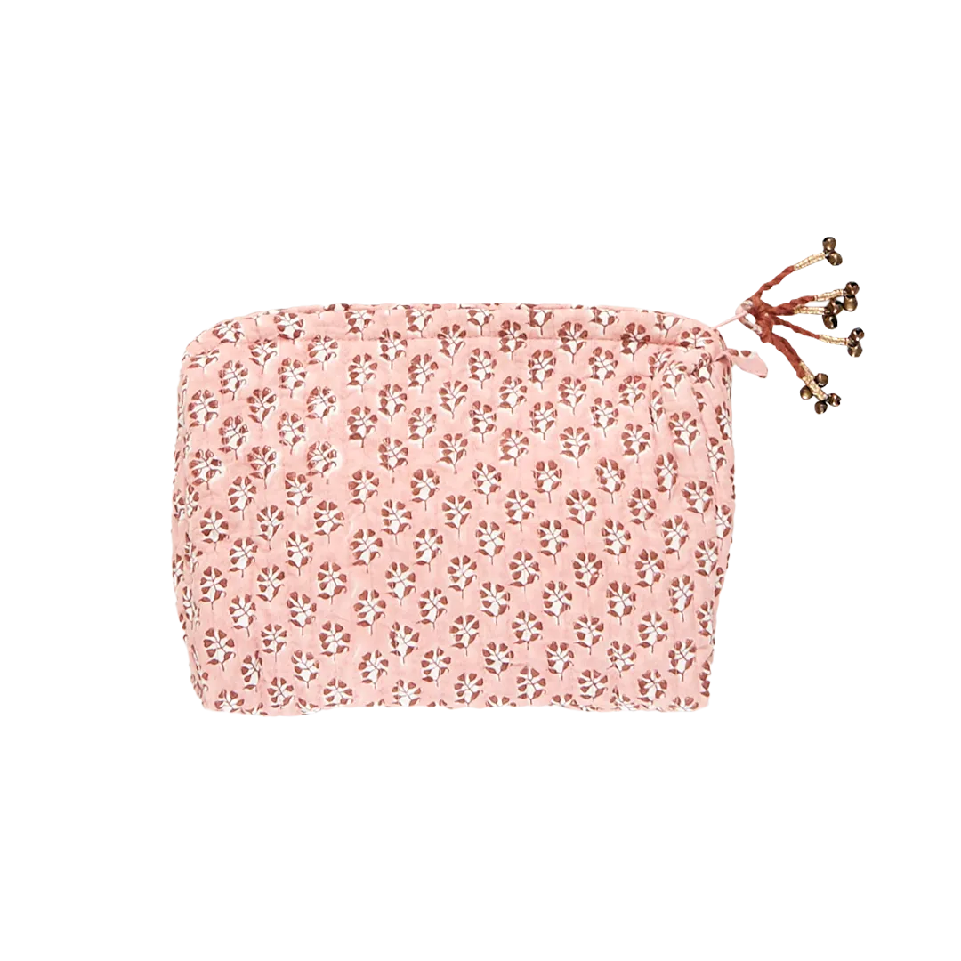 Small Quilted Pouch - Pink Lisbon Ditsy