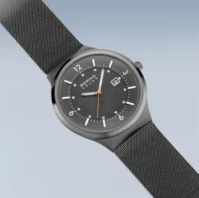 Solar Charcoal Mesh Strap Watch