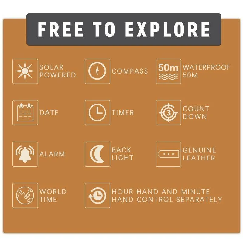 Solar-Powered Digital Compass Watch for Outdoor Adventure