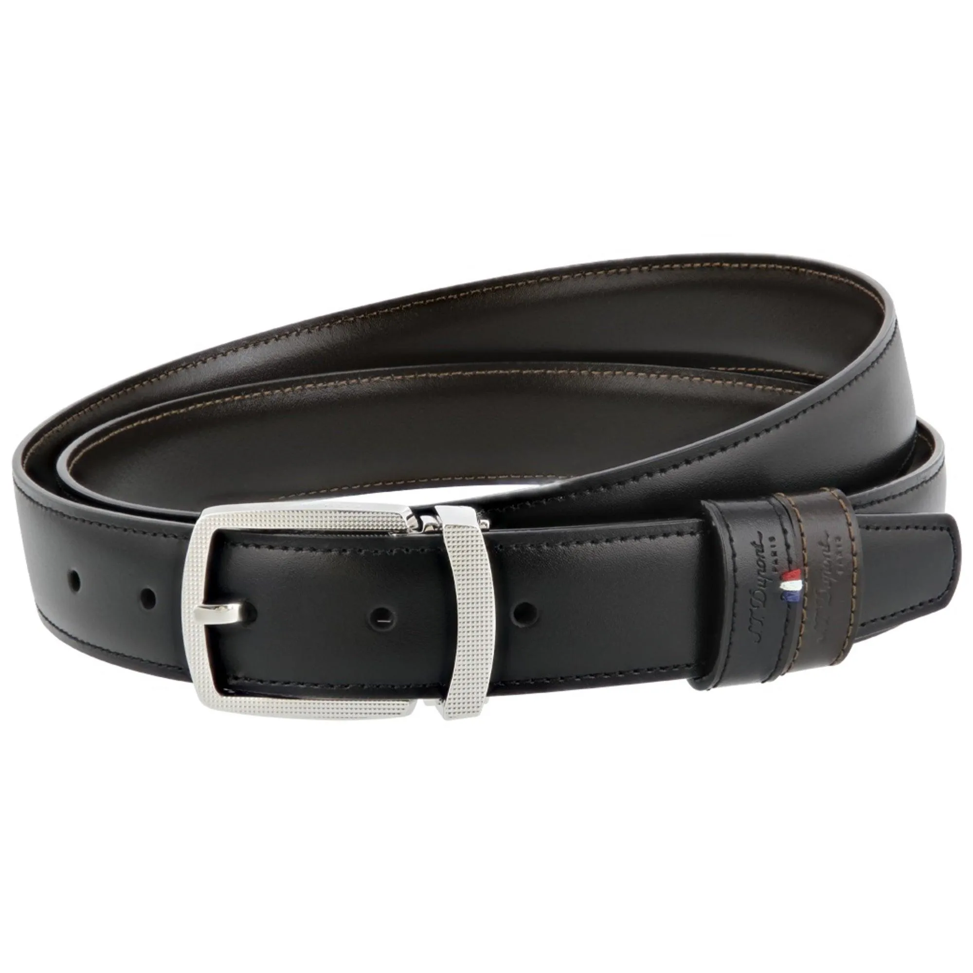 S.T. Dupont Reversible Belt - Line D Black and Brown Calfskin Leather | DP8230120