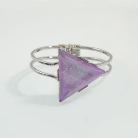 Statement cuff with iridescent triangular stone