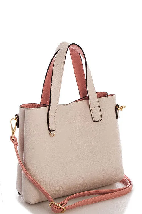 Street Level Blush/Ivory Reversible Tote