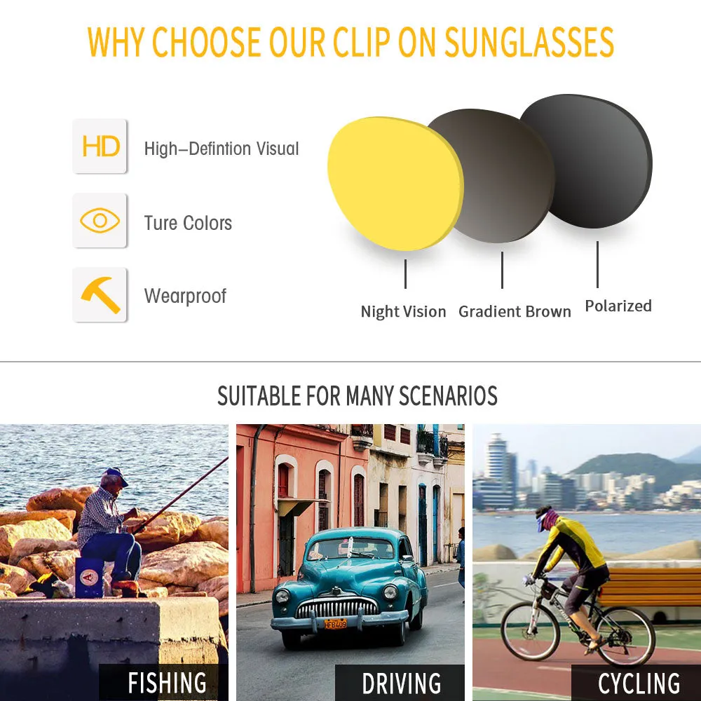 Strong and Durable TR90 Clip On Glasses with Spring Hinge 10015