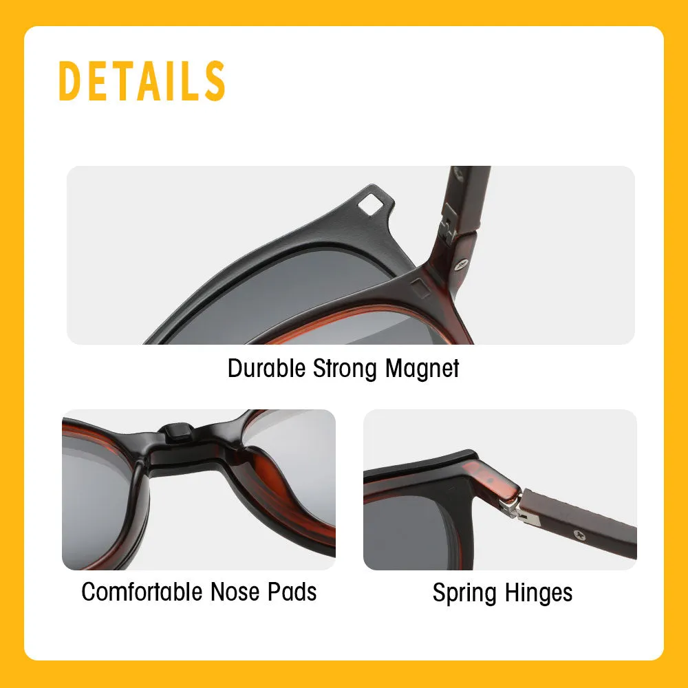 Strong and Durable TR90 Clip On Glasses with Spring Hinge 10015
