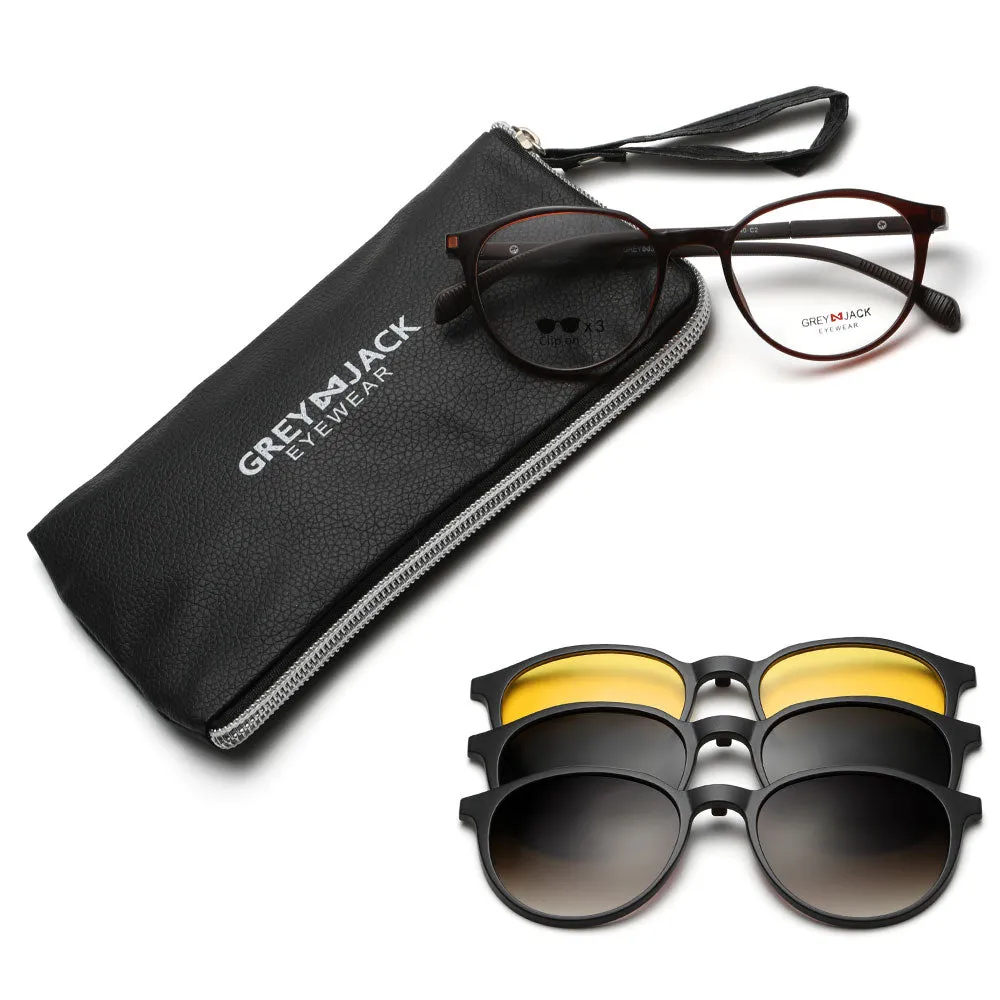 Strong and Durable TR90 Clip On Glasses with Spring Hinge 10015
