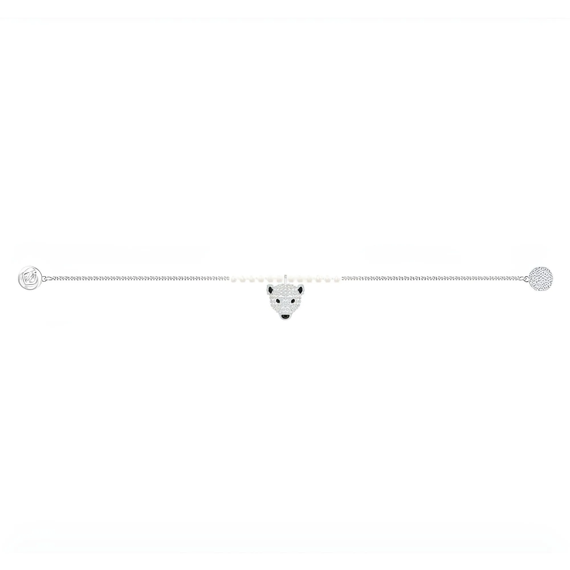 Swarovski Women's Bracelet - Polar Bestiary Rhodium Plated White Pearls | 5493706