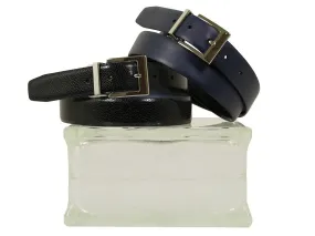 Tallia Orange 22157 Glazed Calf Boy's Belt - Reversible - Blue/black