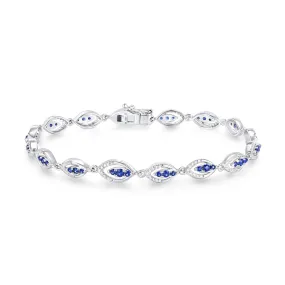 Tennis Bracelet Styled Bracelet With Sapphires & Diamonds
