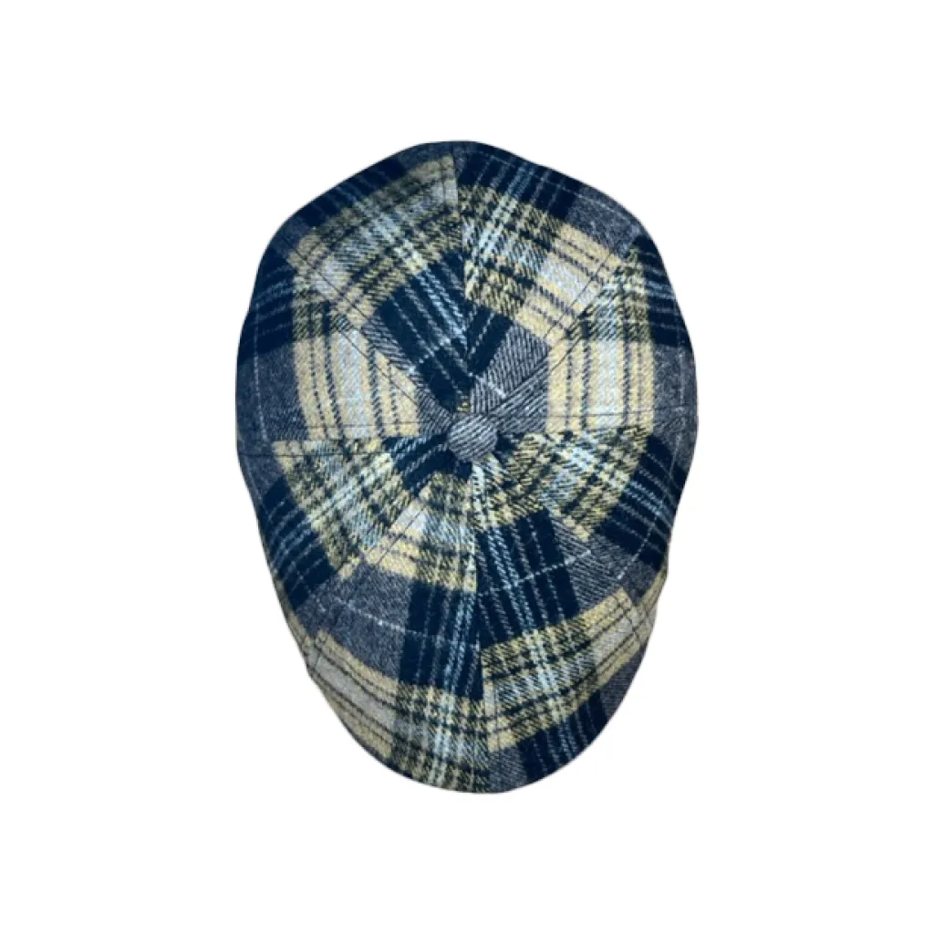 The Bruin Peaky Boston Scally Cap - Gold and Black Plaid