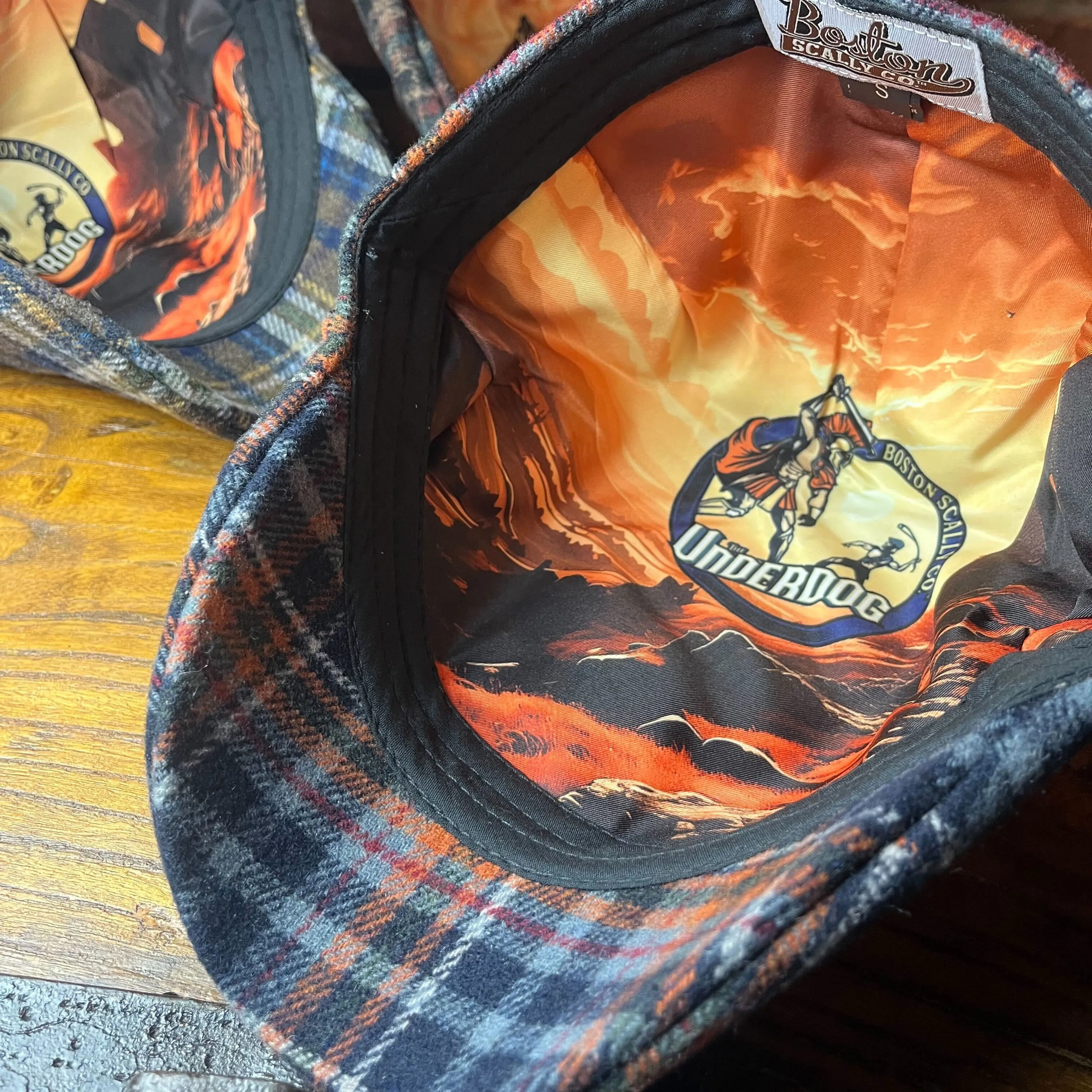 The Underdog Boston Scally Cap - Triumph Orange Plaid