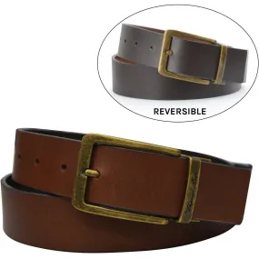 Thomas Cook - Brass Reversible Belt Chestnut/Light Tan