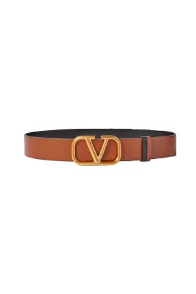 Valentino Garavani VLOGO Reversible Leather Brown/Black Belt