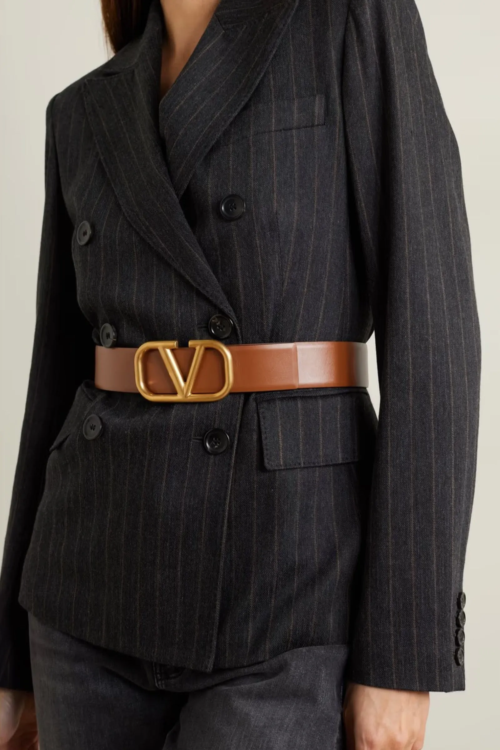 Valentino Garavani VLOGO Reversible Leather Brown/Black Belt