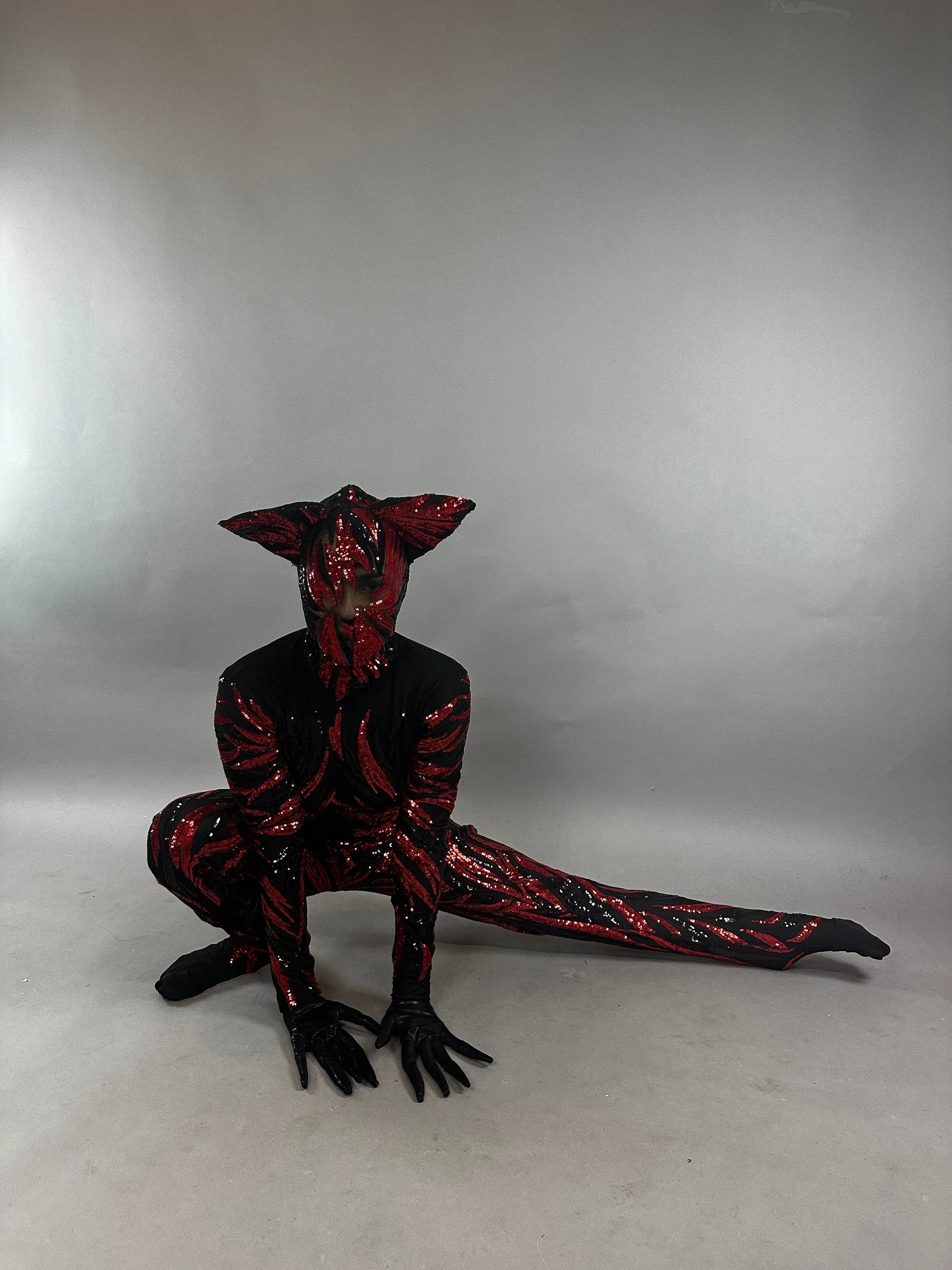 Vamp Costume, Fantasy Character , Halloween Costume, Exotic Dancewear, Sequins Catsuit, Trending Now