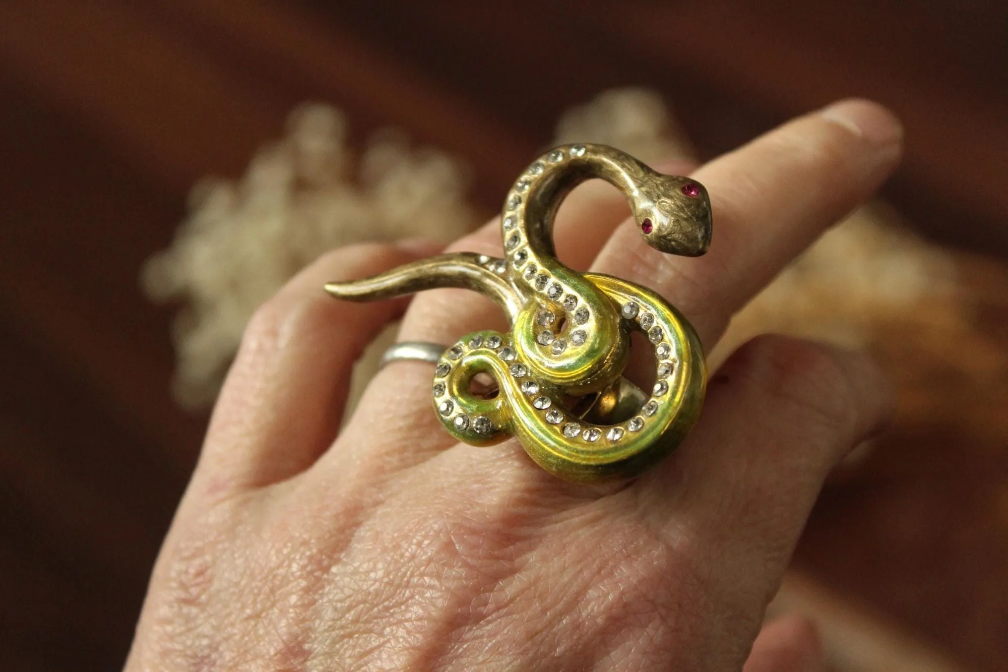 Vintage Betsey Johnson Snake Statement Ring