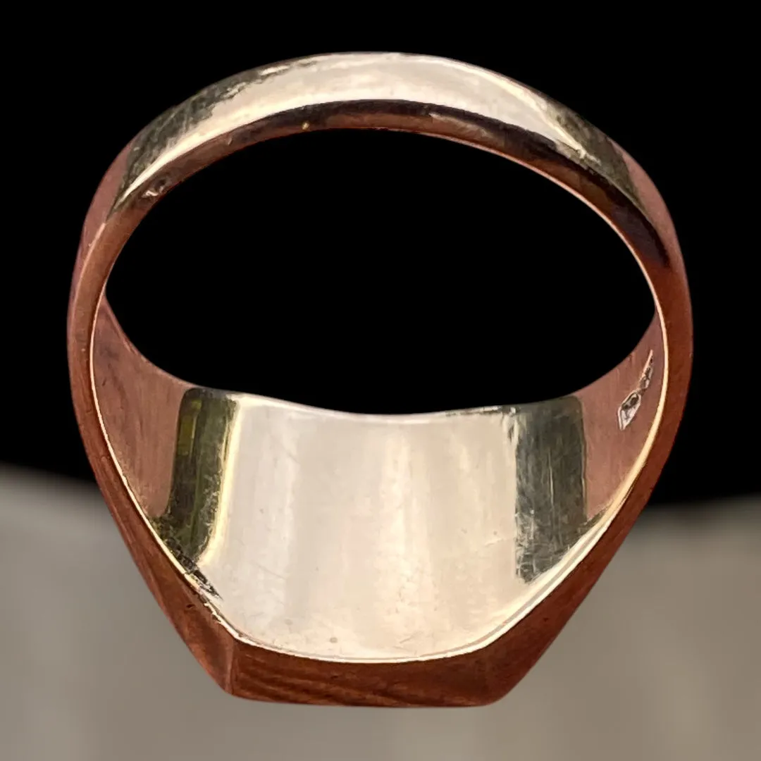 Vintage Black Onyx and Solid 10K Yellow Gold Signet Ring
