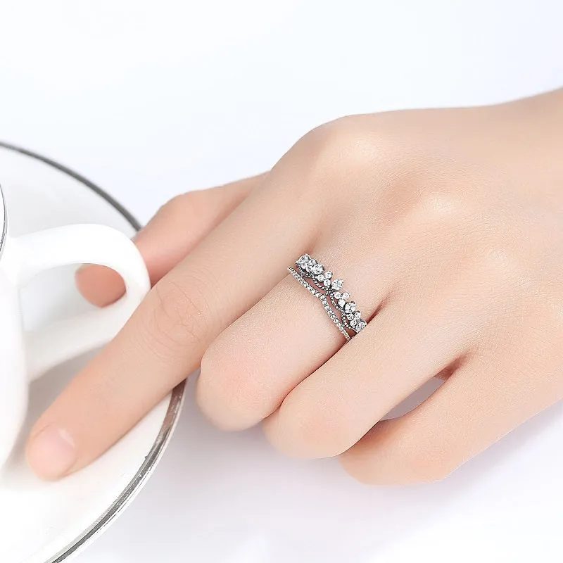 Vintage Crown Zircon Open Ring