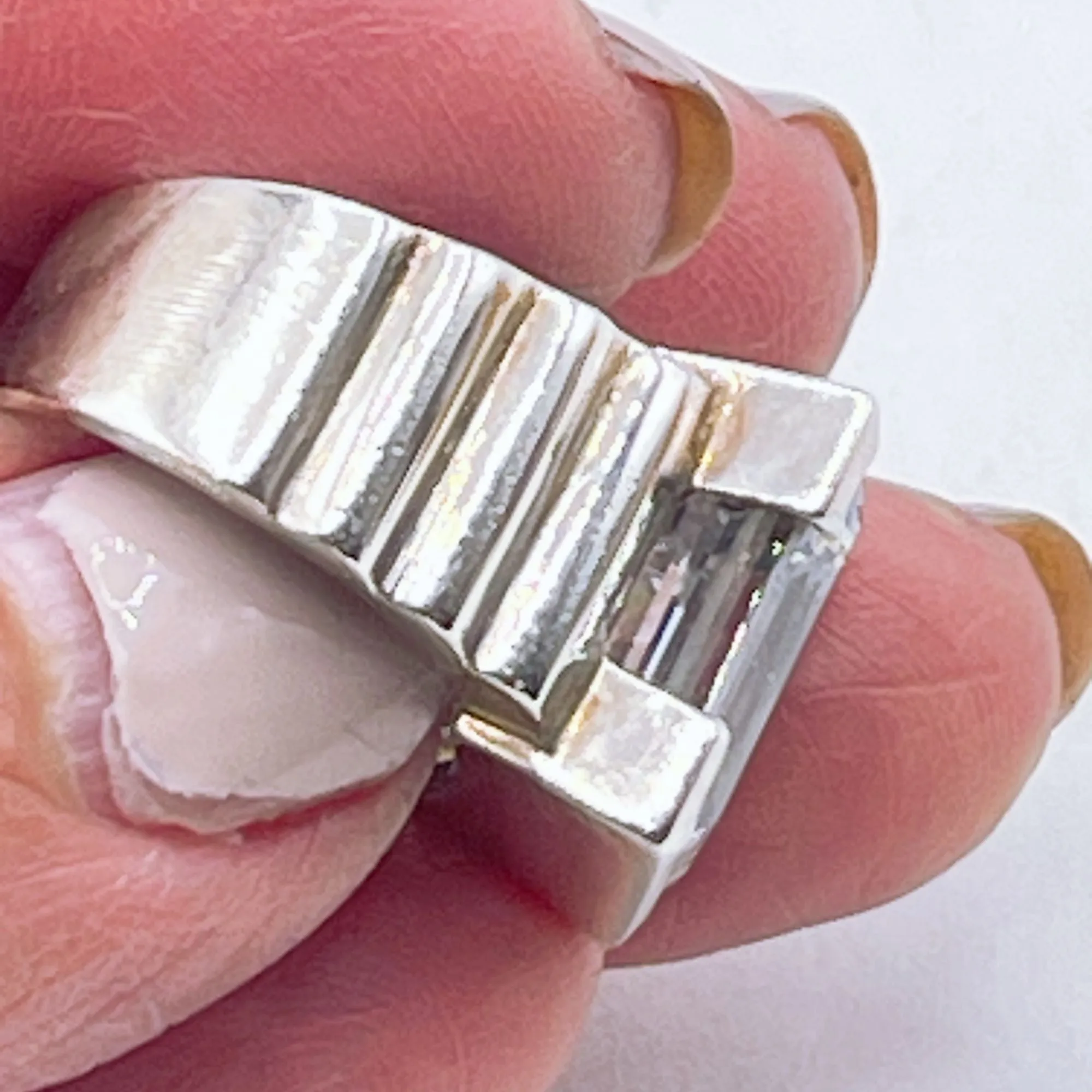 Vintage Sterling Silver Ring With Emerald Cut Clear Stone Size 6
