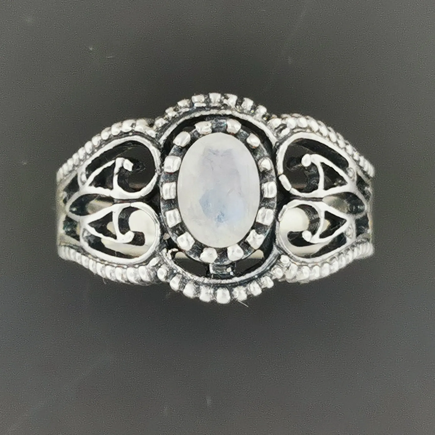 Vintage Style Filigree Ring with Gemstone in Sterling Silver