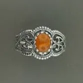 Vintage Style Filigree Ring with Gemstone in Sterling Silver