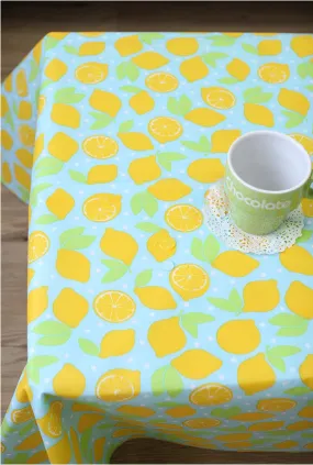 Waterproof Fabric Lemons on Blue By the Yard 39426