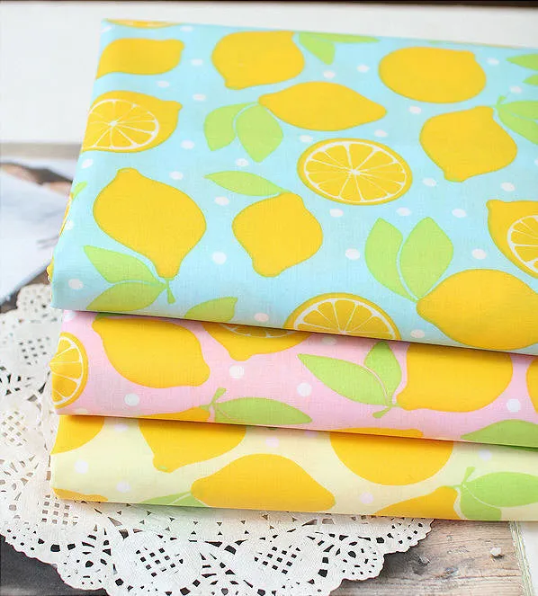 Waterproof Fabric Lemons on Yellow By the Yard 39425