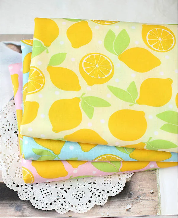 Waterproof Fabric Lemons on Yellow By the Yard 39425