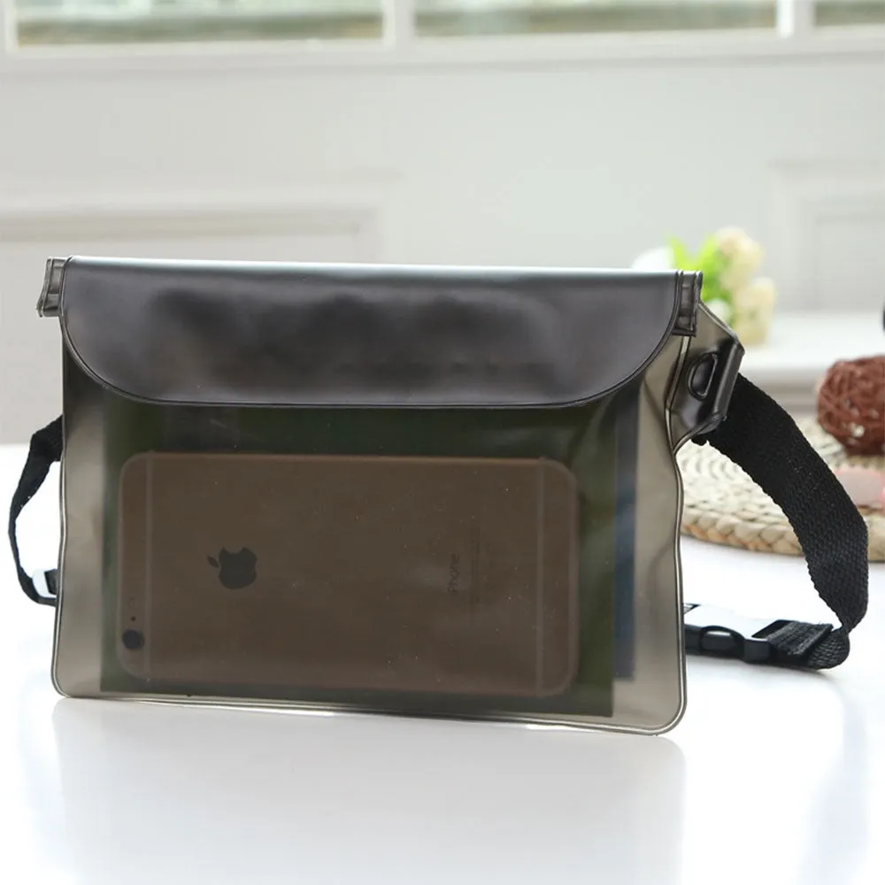 Waterproof waist bag Dry Bag shoulder bag with carrying strap - Black