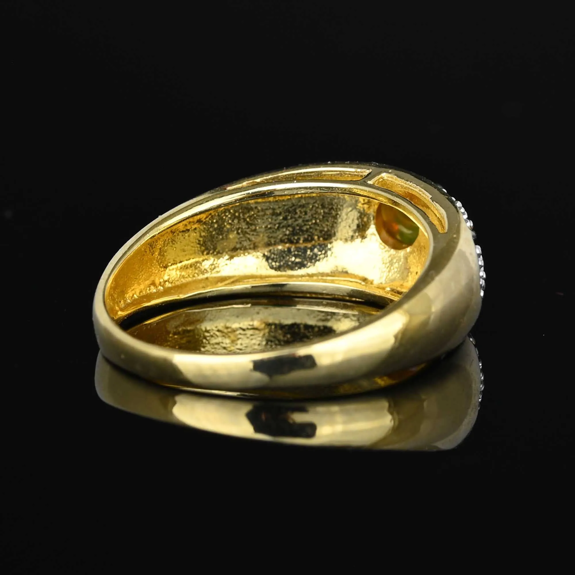 Wide Ethiopian Opal Ring Band in 10K Gold