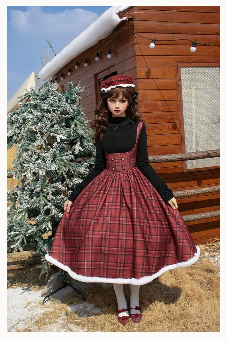 With PUJI~Wish Date~Twins Lolita Fishbone Bust-supporting JSK Winter Scarf-Cape
