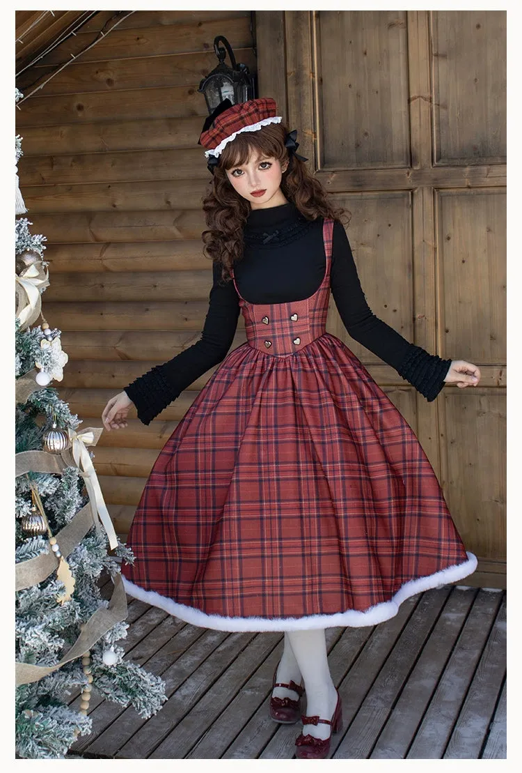 With PUJI~Wish Date~Twins Lolita Fishbone Bust-supporting JSK Winter Scarf-Cape