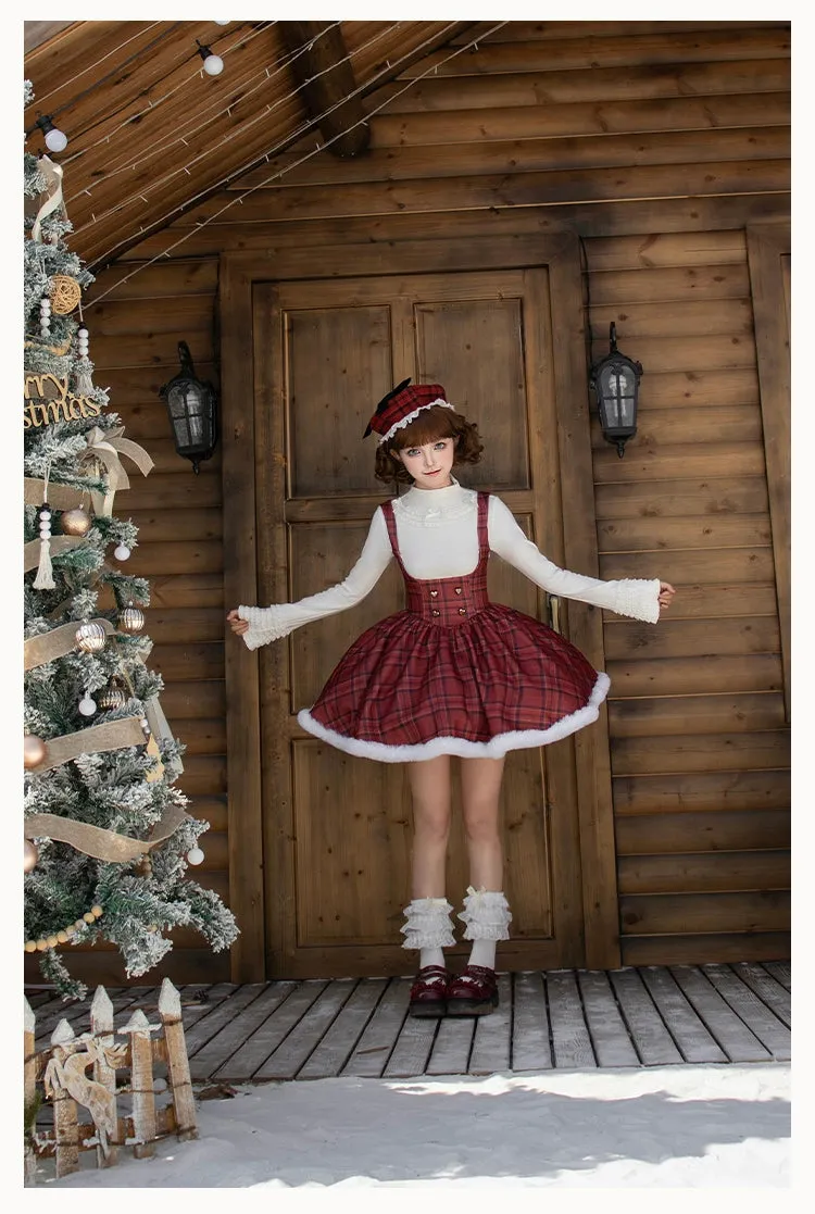 With PUJI~Wish Date~Twins Lolita Fishbone Bust-supporting JSK Winter Scarf-Cape