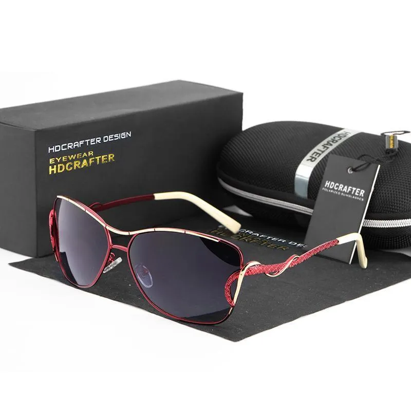 Women's Cat Eye Sunglasses Metal Frame Polarized Lens Female Sun Glasses for Driving