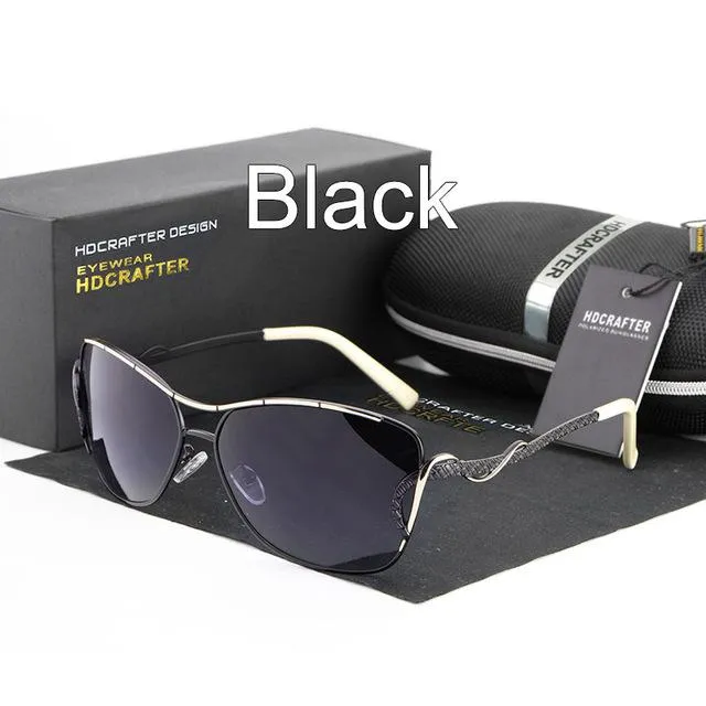 Women's Cat Eye Sunglasses Metal Frame Polarized Lens Female Sun Glasses for Driving